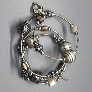 Silver Pearl and Shell Bracelet